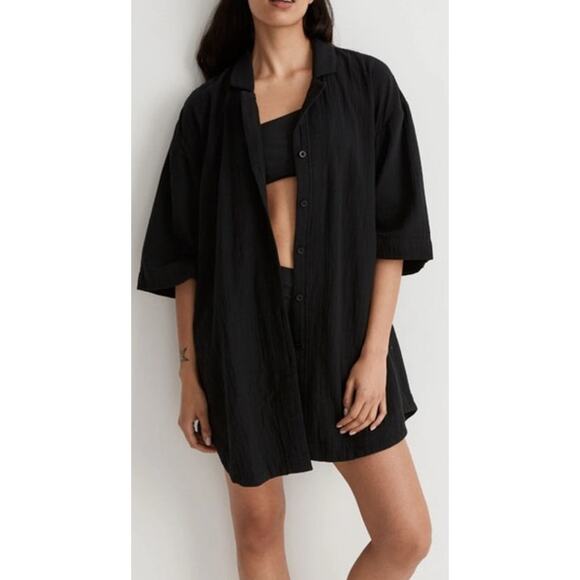 Madewell Dresses & Skirts - Madewell Lightspun Cover Up 3/4 Sleeve Mini Shirt Dress US Women's XXS New